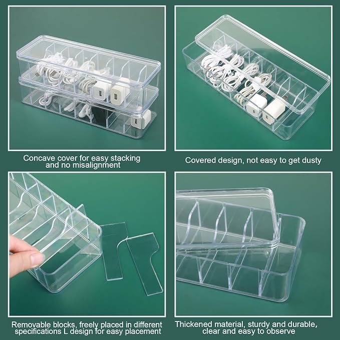 Cable Organizer Box with Lid, Charger Organizer - Image 3