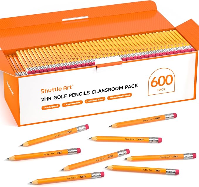 Shuttle Art 600 Pack Golf Pencils by ShuttleArt