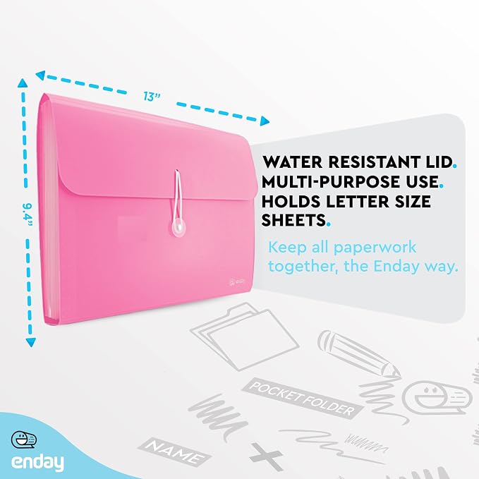 Accordion File Organizer, 13 Pocket Expanding File & Cover Folder - Image 5