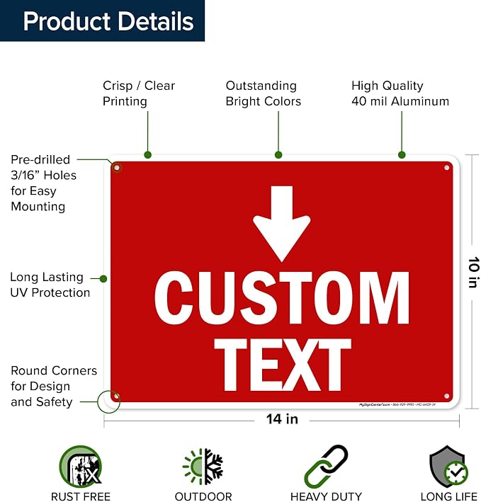 Custom Arrow, Custom Directional Sign, Down Arrow, 10x14 Inches, Rust Free .040 - Image 6