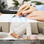 lyforx 200 Pack Bamboo Pens Bulk Wooden Bamboo Pens Engraving Wooden Ballpoint - Image 5