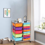 LDAILY 15 Drawer Rolling Storage Cart, Rolling Cart - Image 2