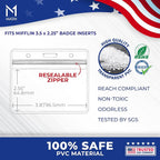 Mata1-USA Plastic Card Holder, Horizontal Badge Holder - Image 2