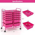 Giantex 12 Drawer Rolling Storage Cart Tools Scrapbook Paper Office School - Image 3