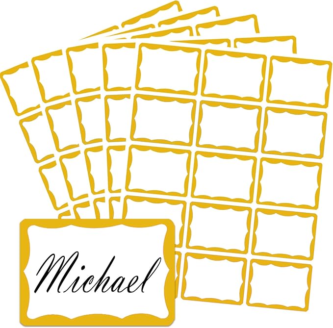 405 Pcs Gold Name Tag Stickers by Unknown