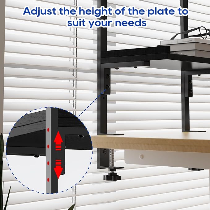 ART-GIFTREE Clamp On Desk Shelf 2-Tier, 12.5 inche Wood Shelving Unit - Image 5