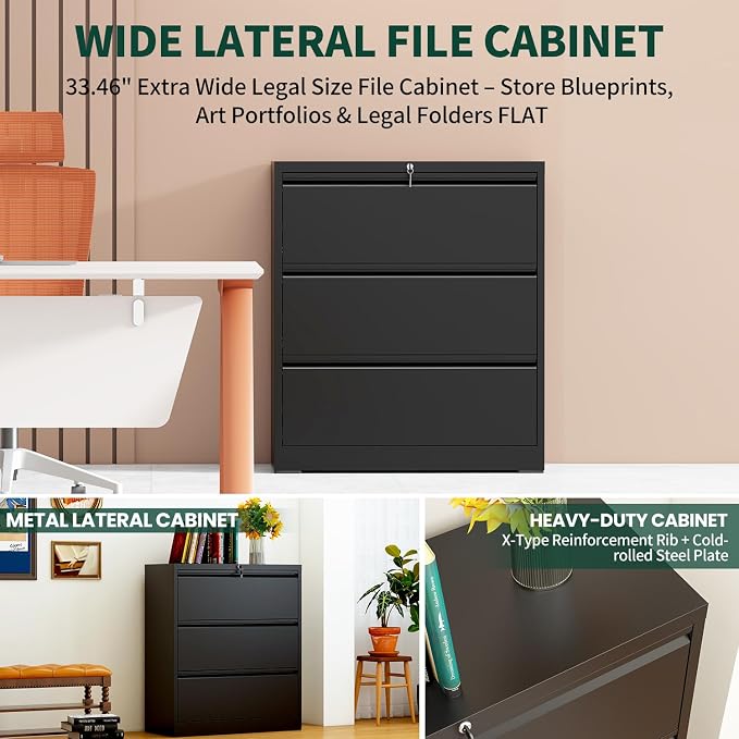 3 Drawer Lateral File Cabinet - Image 4