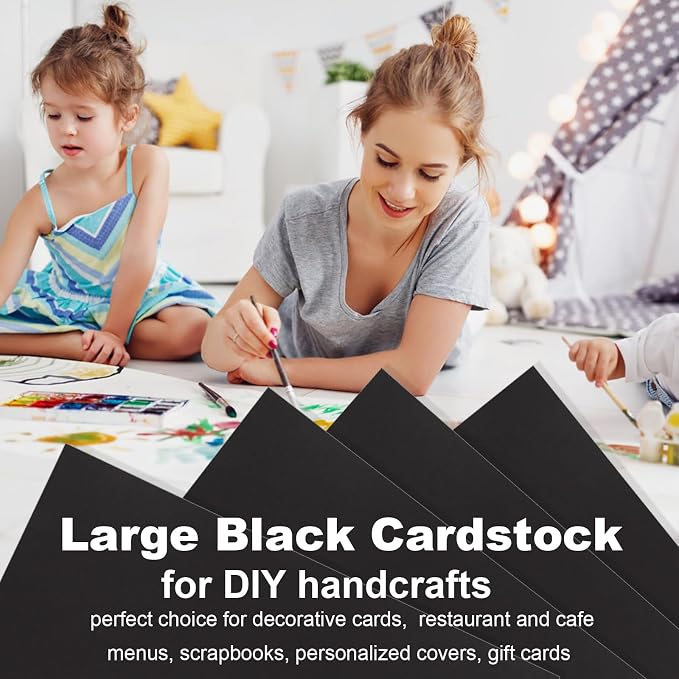 QTLCOHD 100 Sheets Black Cardstock 11 x 17 Inches Black Construction Paper Bulk - Image 5