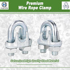 100PCS 3/8" M10 Zinc-Plated Wire Rope Clamps – Heavy Duty U-Bolt Cable Clips - Image 5