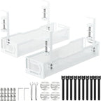 2Pack Under Desk Cable Management Tray, No Drill Mesh Desk Cable Tray, Wire by Unknown