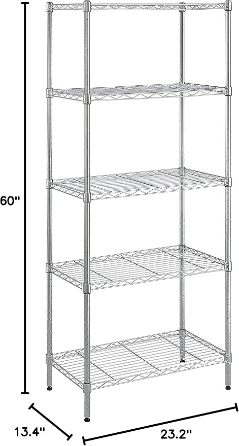 Amazon Basics 5-Shelf Adjustable, Storage Shelving Unit, Steel Organizer Wire - Image 11