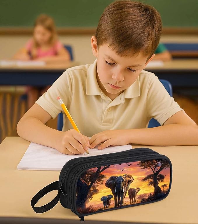 AnySmic Elephant Pencil Case for Boys Girls, Large Pencil Pouch for Kids and - Image 7