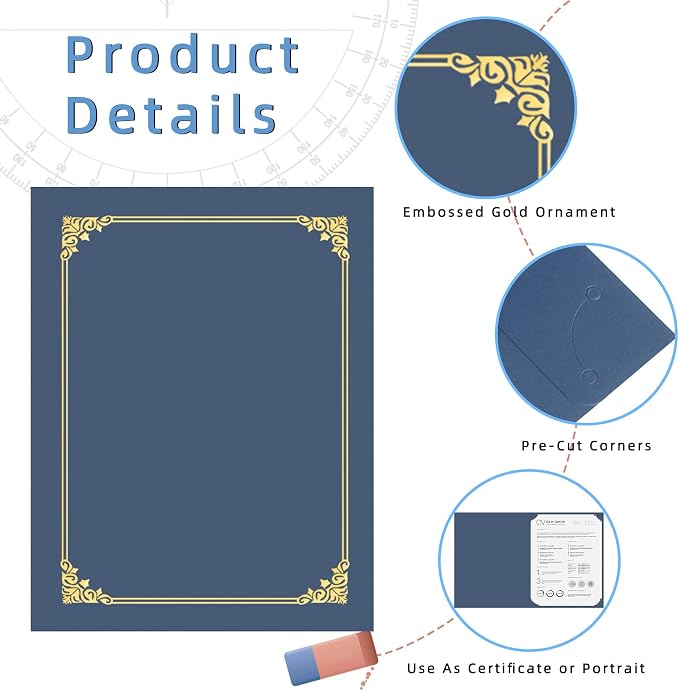 HAUTOCO 90 Pack Certificate Holders, Document Award Covers Certificate Folders - Image 3