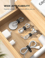Lamicall 20Pack Silicone Cable Ties, Office Desk Organizer Accessories - Image 4