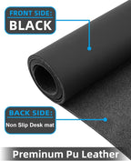 Extra Large Desk mat, Leather Desk Pad Protector, Office Desk Mat, Mouse Pad - Image 2