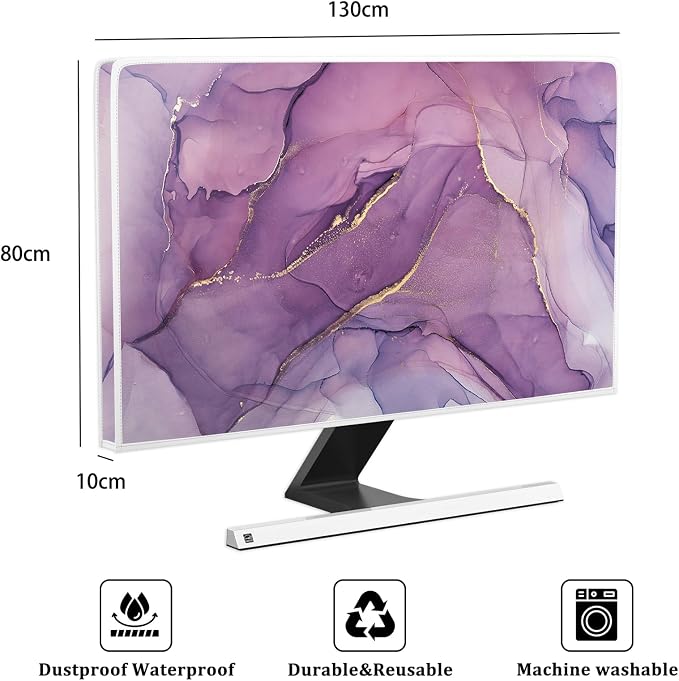 Baocicco Fashion Violet Marble Waterproof TV Dust Cover 55 Inch Anti-Static - Image 2