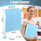 Henoyso 48 Pcs 3 Ring Binder 0.5 Inch Round Fits Letter Size 8.5'' x 11'' Paper - Image 2