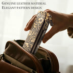 Gexmil Genuine Leather Pen Case, Full Grain Leather Pencil Holder, Hand-made - Image 3