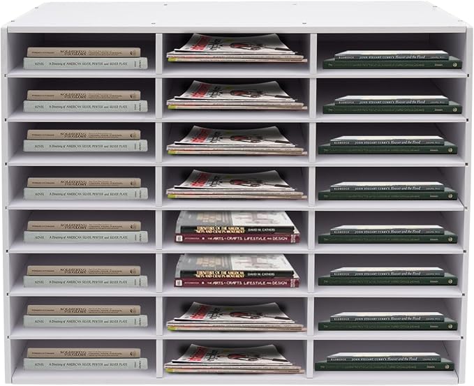 Literature Organizer with 24 Compartments | Adjustable Desktop File Sorter Mail by Unknown
