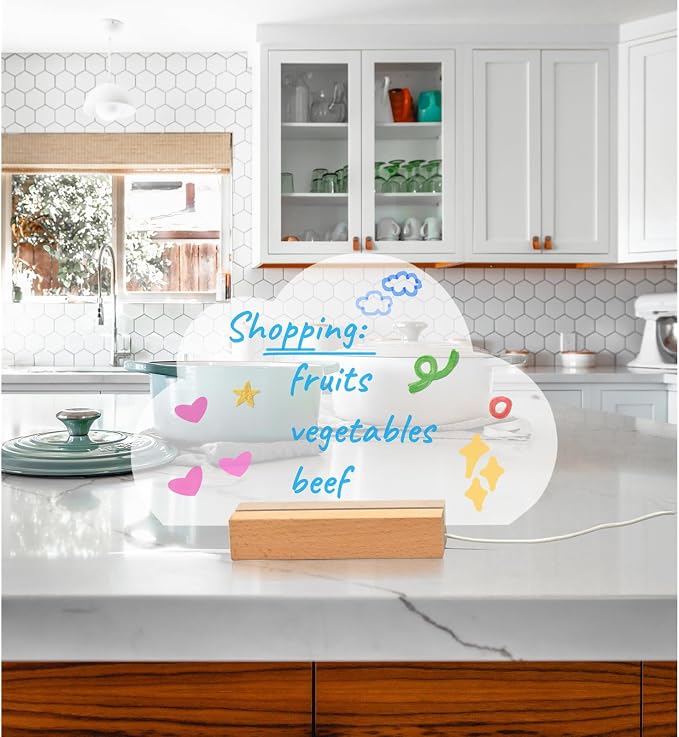 SetGame LED Note Board with 7 Colors Pen, Art Creative Light Up Dry Erase Board - Image 3