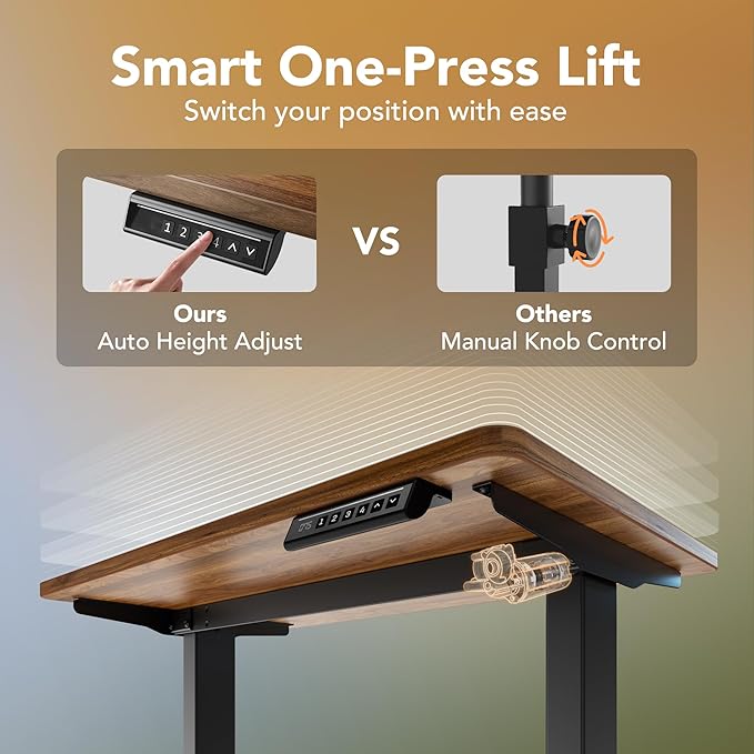 HUANUO 32" Small Electric Standing Desk Adjustable Height, 4 Memory Height - Image 5