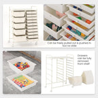 HAPPYGRILL 15-Drawer Rolling Cart, Storage Carts - Image 6