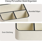 MEIBOOCH Remote Control Holder, PU Leather Small Desk Organizer - Image 4