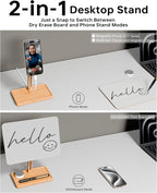 YEOUX Premium Desktop Glass Whiteboard & Magnetic Phone Stand 2-in-1 | 360° - Image 2