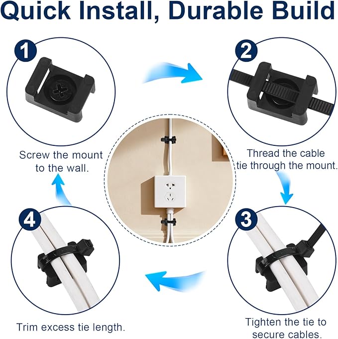 SLEYUIM Premium Cable Zip Tie Mounts Kit - Image 3