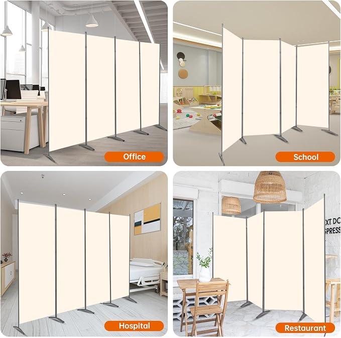 Room Divider 6FT Folding Privacy Screens, 4 Panel Partition Room Dividers - Image 7
