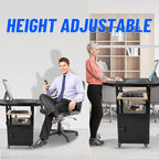 Upgraded AV Cart, Adjustable-Height Steel AV Cart - Image 5