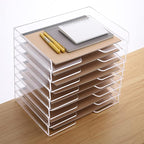 SANRUI Stackable Paper Tray, Acrylic File Organizer, Paper Tray Organizer - Image 3
