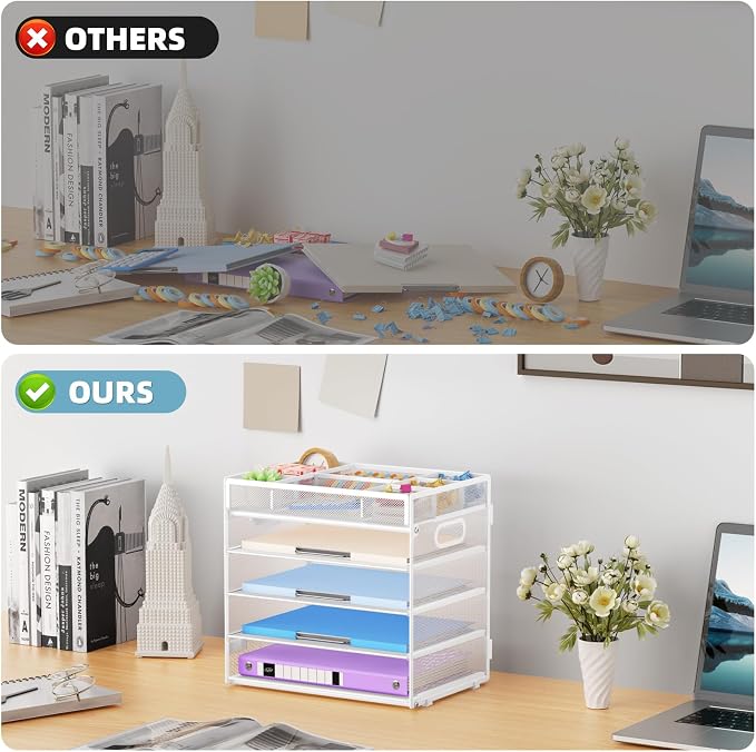Marbrasse 5-Tier Letter Tray Paper Organizer - Image 5