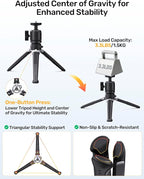 Webcam Tripod Stand for Desk, 3 Level Extendable Camera Tripod Mount for - Image 2