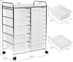 HAPPYGRILL 15-Drawer Rolling Cart, Storage Carts - Image 9