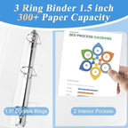 CIXILDTS 1.5-inch D Ring Binders, 3 Ring Binder Fit US Letter Size Paper - Image 5