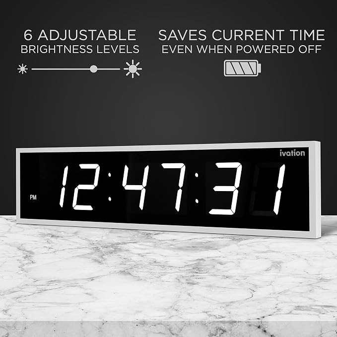 Ivation Oversized 36" Large Digital LED Clock | Big Digital Clock - Image 4