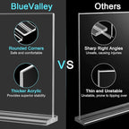 BlueValley Acrylic Sign Holder 5x7 Vertical – 12 Pack Double Sided Clear - Image 6