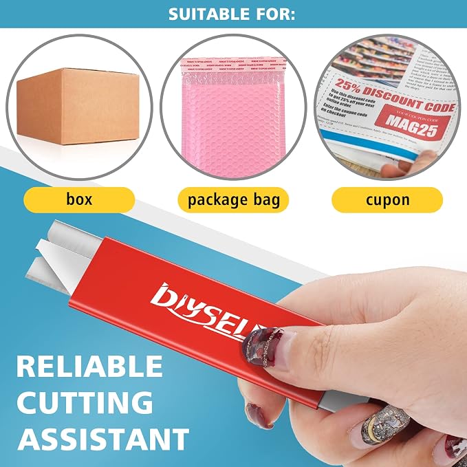 DIYSELF 12 Pack Box Cutters, Utility Knife Aluminum Alloy, Razor Knife Utility - Image 4