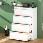 Greenvelly 4 Drawer File Cabinet, Metal Filing Cabinet - Image 4