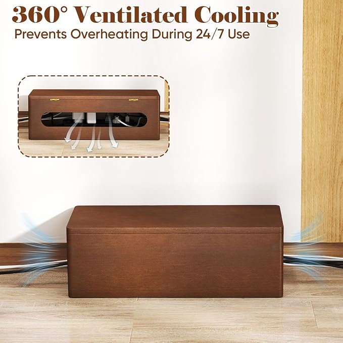 Delamu Wood Cable Management Box - Image 3