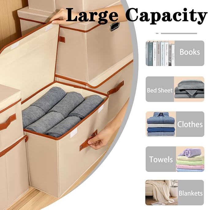 Tuza 4 Pack Large Fabric Storage Bins - Image 7