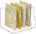 SANRUI Acrylic Desk Magazine File Organizer, 5 Vertical Compartments Clear by SANRUI