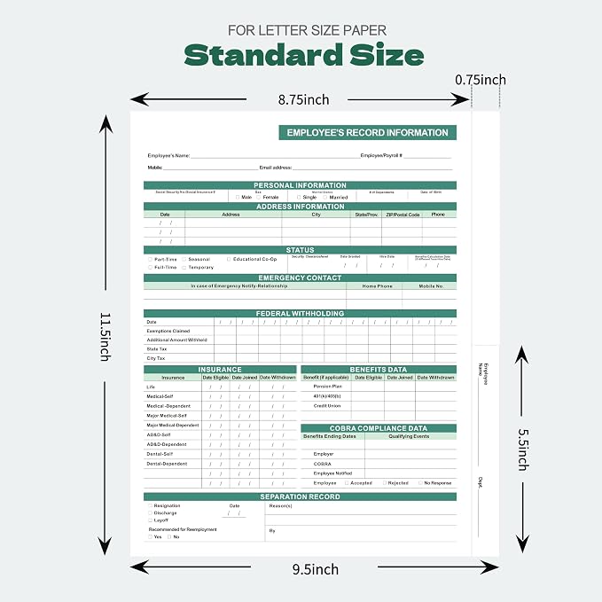 Employee File Folders with Internal Pocket, High Capacity HR Folders - Image 2