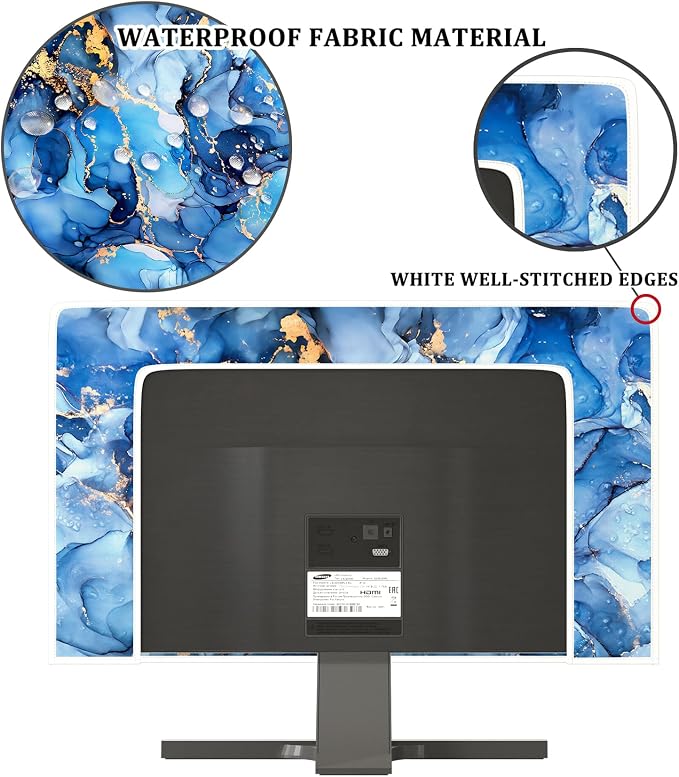 Baocicco Navy Blue Gold Marble Waterproof TV Dust Cover 40, 42，43 Inch Creative - Image 3