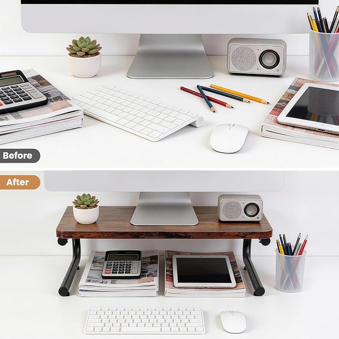 ARCOBIS Monitor Riser for Desk, Wood & Metal Computer Monitor Stand, Printer - Image 5