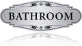 Bathroom Sign Sticker for Business and Home，Self-adhesive Brushed Silver Cute by LUHIMO
