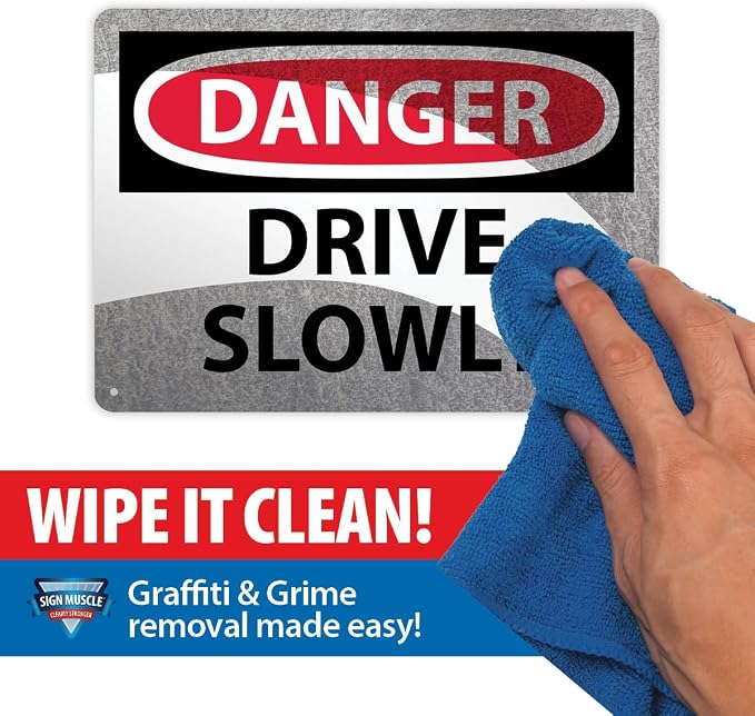 Custom OSHA Style Danger Sign 7" x 10" Aluminum Sign, Customizable "Your Text - Image 7