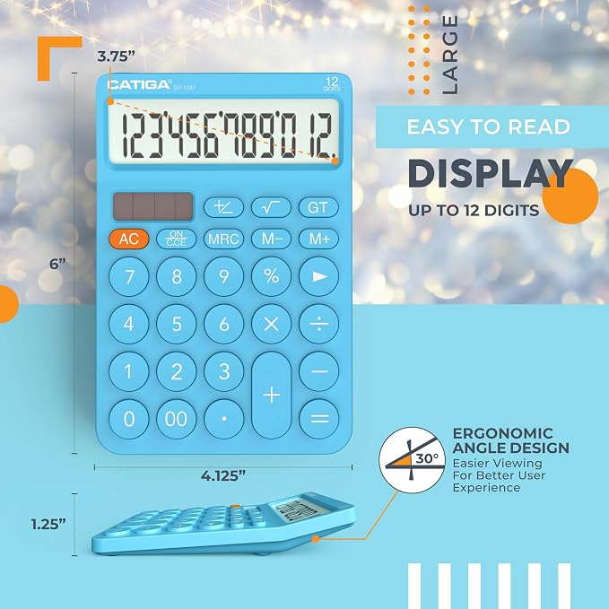 CATIGA 12 Digit Desktop Calculator Basic Desk Calculator - Image 4