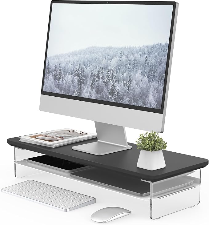 Fenge Acrylic Monitor Stand Riser, 23.6 Inches Monitor Stand by Fenge